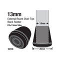 Surface Gard 13mm Black Round Rubber Chair Tips 4 Pack - SuperSaverAU - view 2