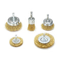 Craftright 5 Piece Wire Brush Set, Brass & Steel, Cup & Wheel Brushes