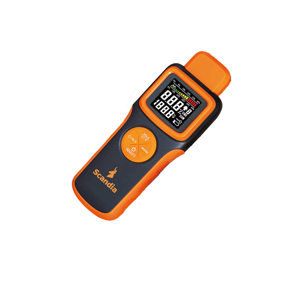 Scandia Moisture Meter - Pin & Pinless Firewood & Wood Moisture Tester with LCD