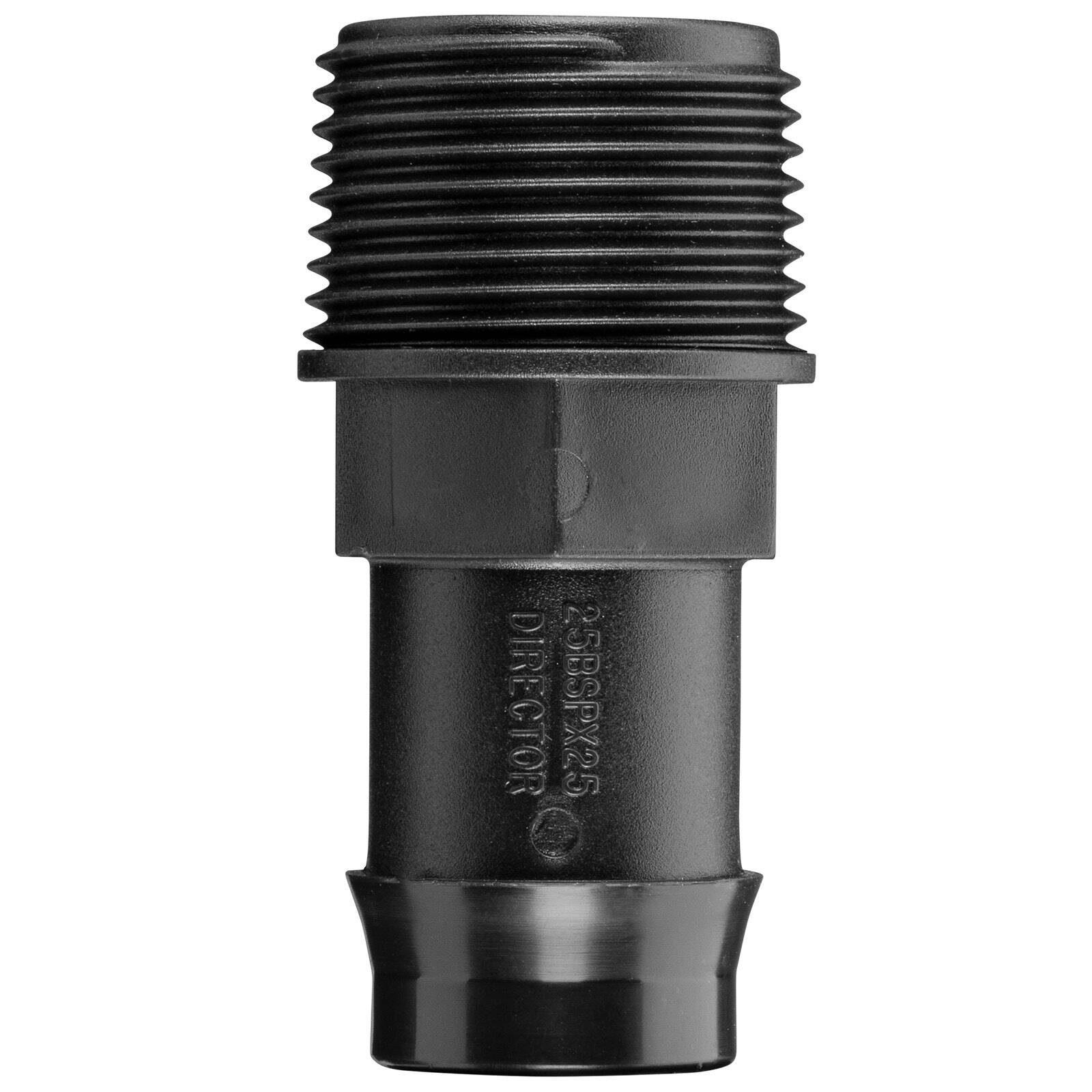 Pope 25 x 25mm BSP Male Director - Black Poly Irrigation Connector