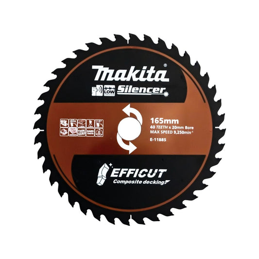 Makita 165mm Efficut Composite Tct Saw Blades - Tungsten Carbide - Durable Cutting
