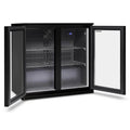 Husky double door outdoor beverage fridge - black, anti-condensation glass doors - ALFC2BLK840ELB