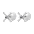 Shaw & Mason White Easy Clean Top Assembly - Brass, Pair