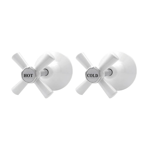 Shaw & Mason White Easy Clean Top Assembly - Brass, Pair