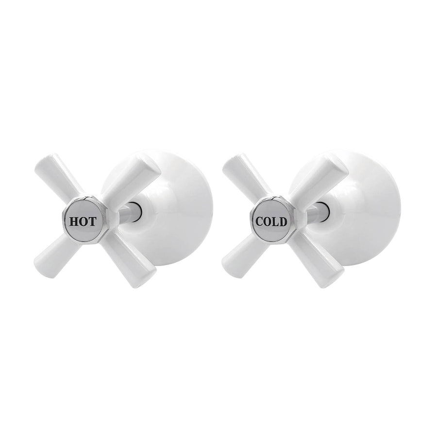 Shaw & Mason White Easy Clean Top Assembly - Brass, Pair