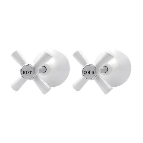 Shaw Mason White Easy Clean Top Assembly - Pair - 130mm x 140mm x 70mm - Brass Construction - SuperSaverAU - view 1