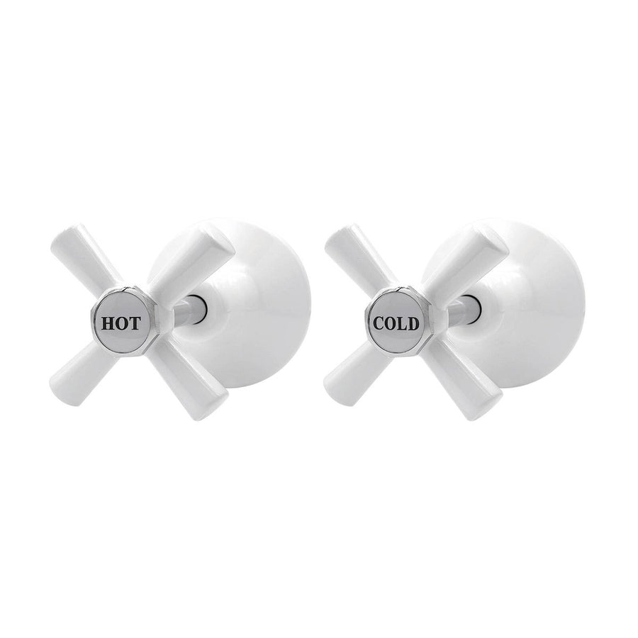Shaw Mason White Easy Clean Top Assembly - Pair - 130mm x 140mm x 70mm - Brass Construction - SuperSaverAU - view 1