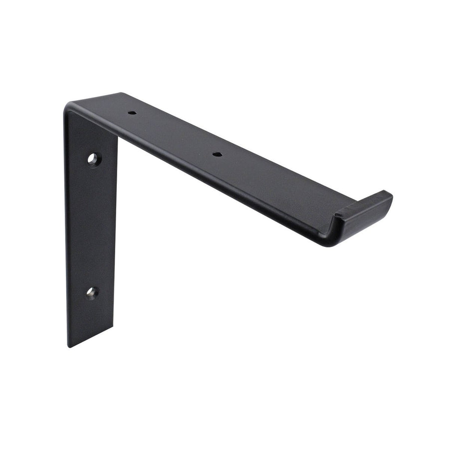 Carinya Lipped Angle Bracket - 185 x 185mm - Black - Powder Coated Steel - 100kg Load Capacity - SuperSaverAU - view 1