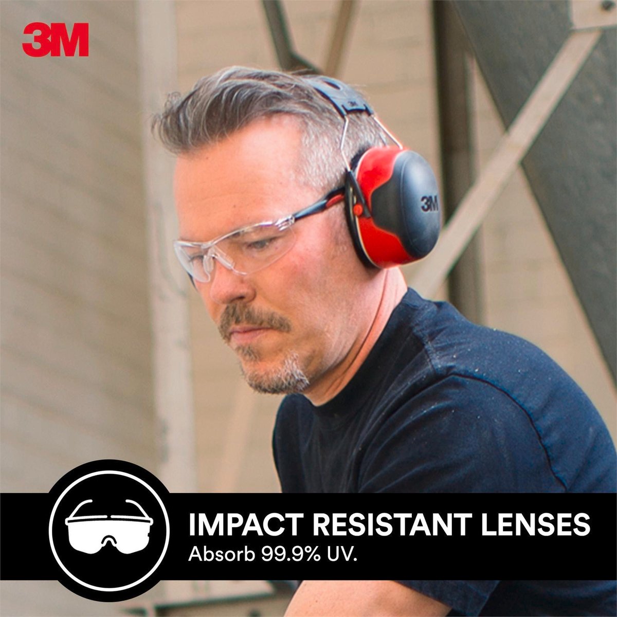 3M Flat Temple Safety Glasses Clear - 1 Pack - Composite - UV Protection - SuperSaverAU - view 5