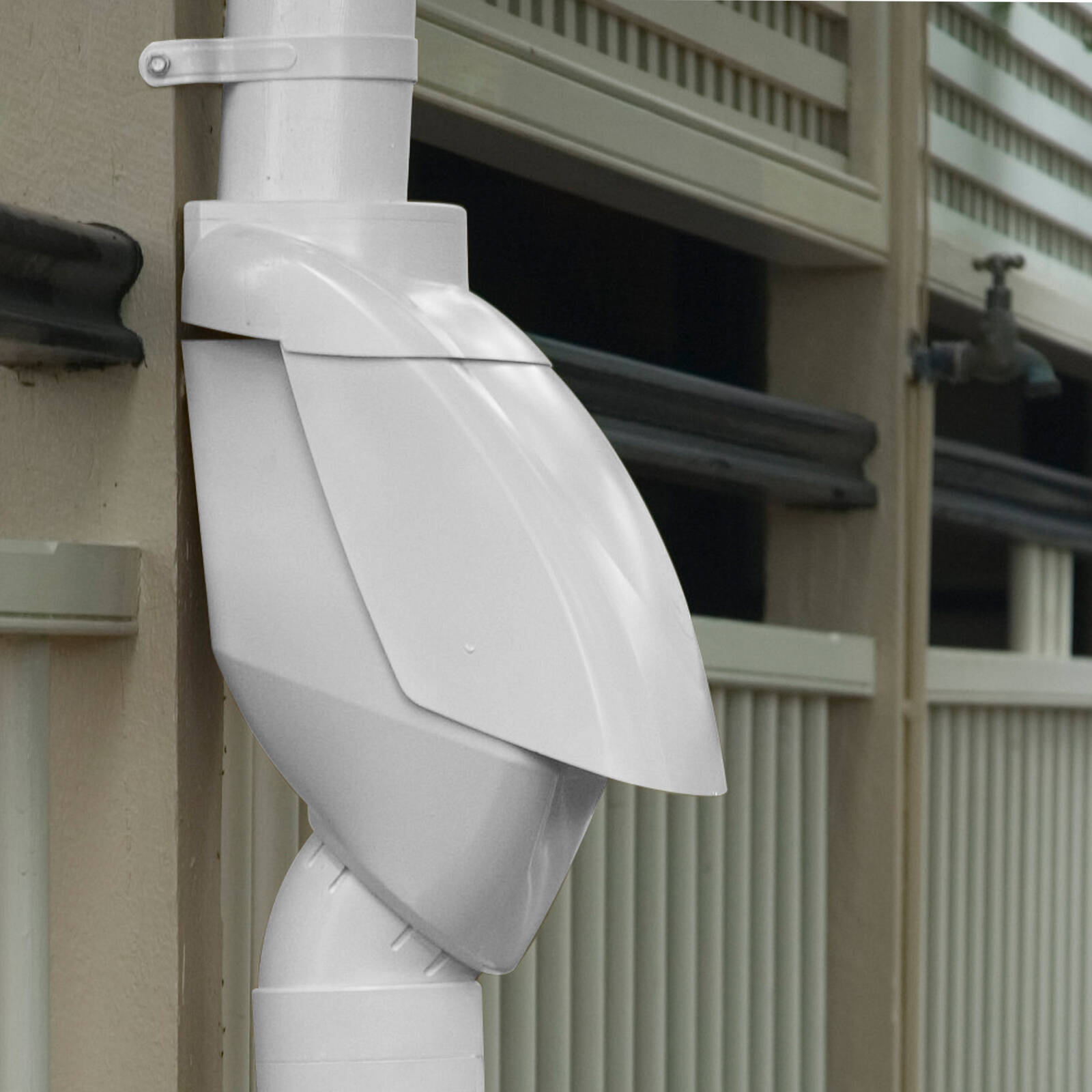Rain Harvesting Leaf Eater Ultra Rain Head 90mm - White UPVC Downpipe Filter