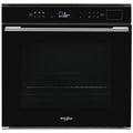 Whirlpool 60cm Pyrolytic Oven with SteamSense - 73L Gross, 6th Sense, Ready2Cook, Black - W7OSPBLAUS