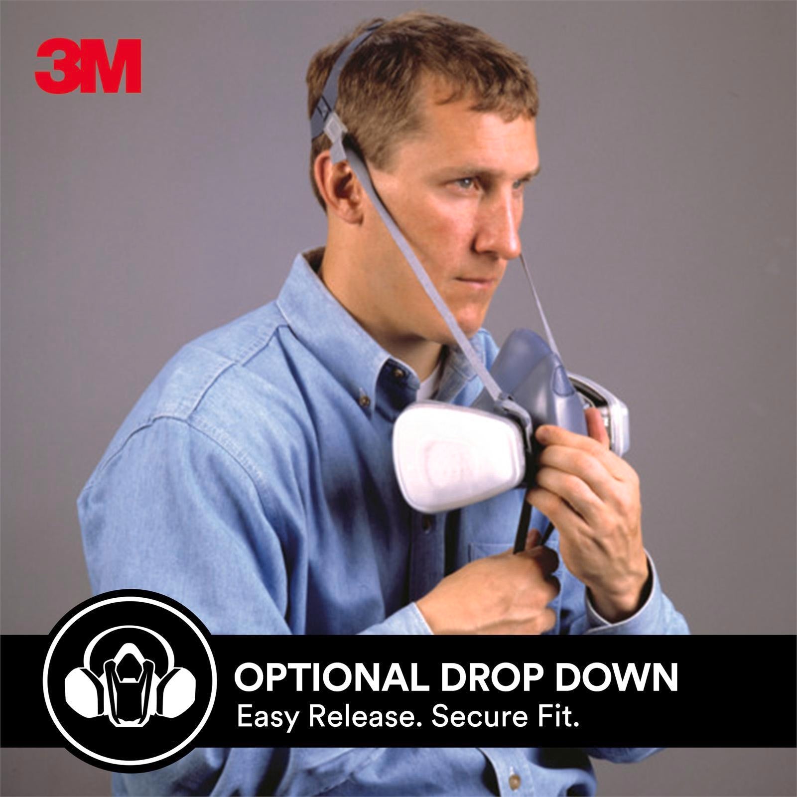 3M Professional Painters Reusable Respirator, Cool Flow Valve, Silicone Facepiece, Adjustable