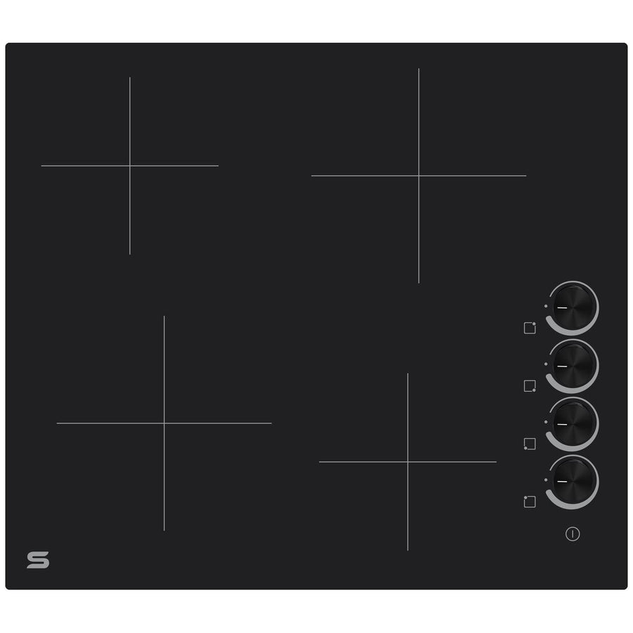 Seiki 60cm ceramic cooktop - 4 zones, 15 power levels, residual heat indicator, black - SC-6000AUECT