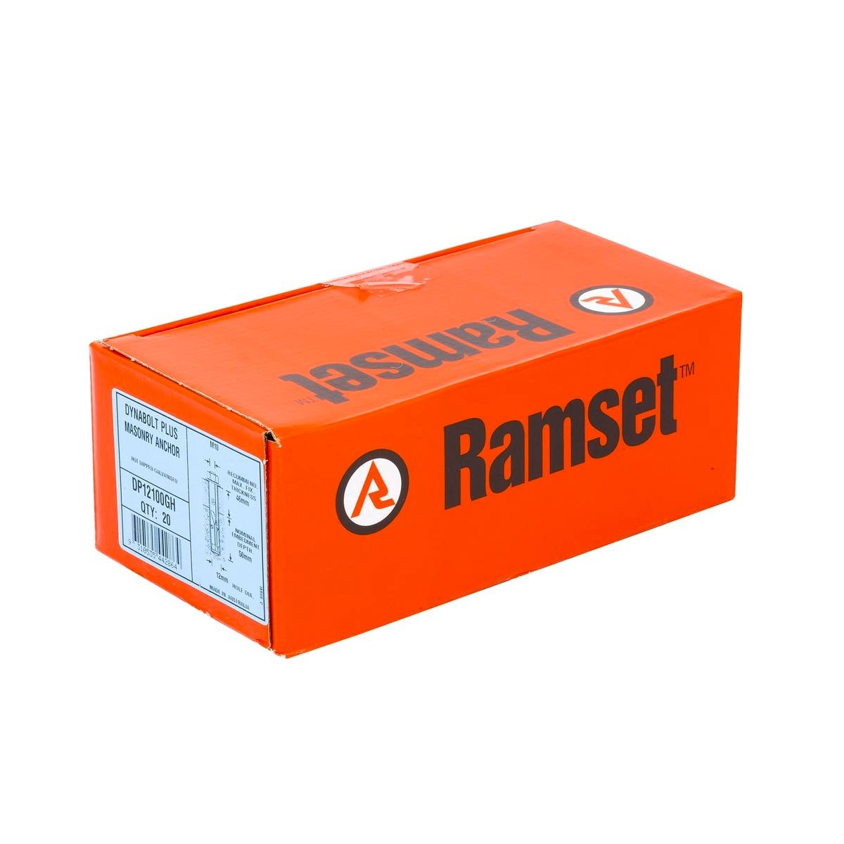 Ramset DynaBolt Plus 12mm x 98mm Galvanised Masonry Anchor 20 Pack - SuperSaverAU - view 1