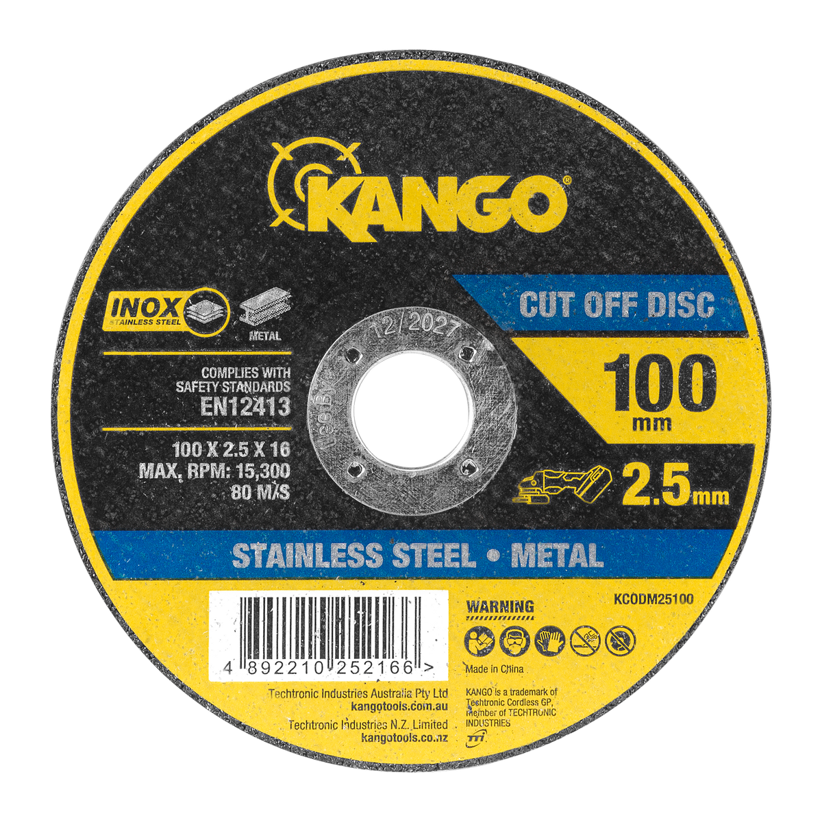 Kango Metal Cut Off Disc - 100mm x 2.5mm - Inox-Free - Steel & Stainless Steel Cutting - SuperSaverAU - view 1