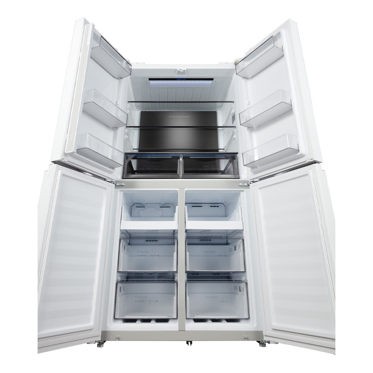 CHiQ 601L French Door Fridge - White, Inverter System, Variable Temperature Chamber - CCD598NWS