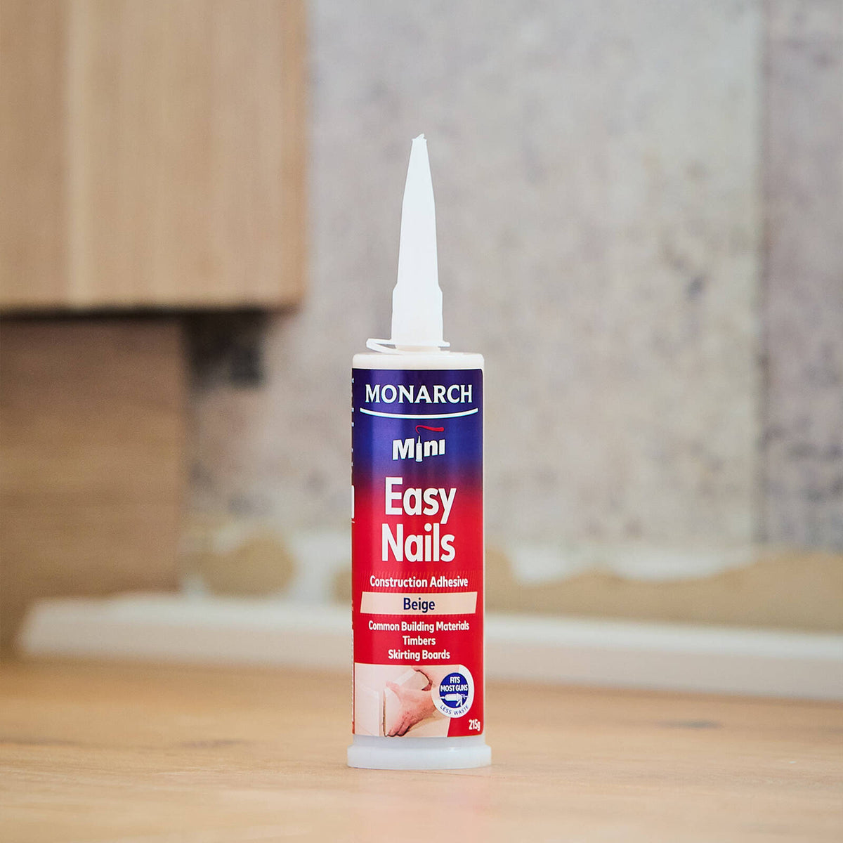 Monarch 215g Beige Mini Construction Adhesive, Strong Solvent-Resistant Bond