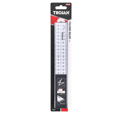 Trojan 1m Folding Ruler - 4-Fold Design - Accurate Measurements - Durable - SuperSaverAU - view 1