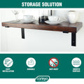 Carinya 185 x 185mm Black Powder Coated Steel Lipped Angle Bracket Wall Mount 100kg Load