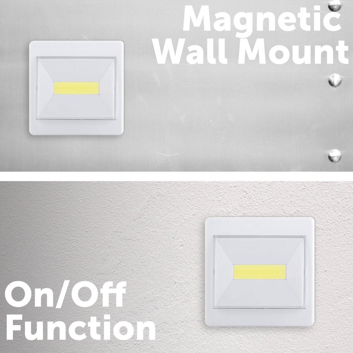 Click LED Light Switch - 100 Lumens - Compact White - Battery Powered
