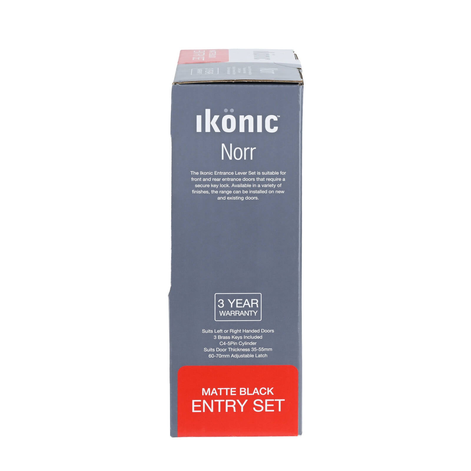 Ikonic Norr Entrance Lever Set Matte Black