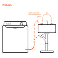 Unilux 2.6m extension drain hose with wall mount hook adaptor - dishwashers and washing machines - ULX106