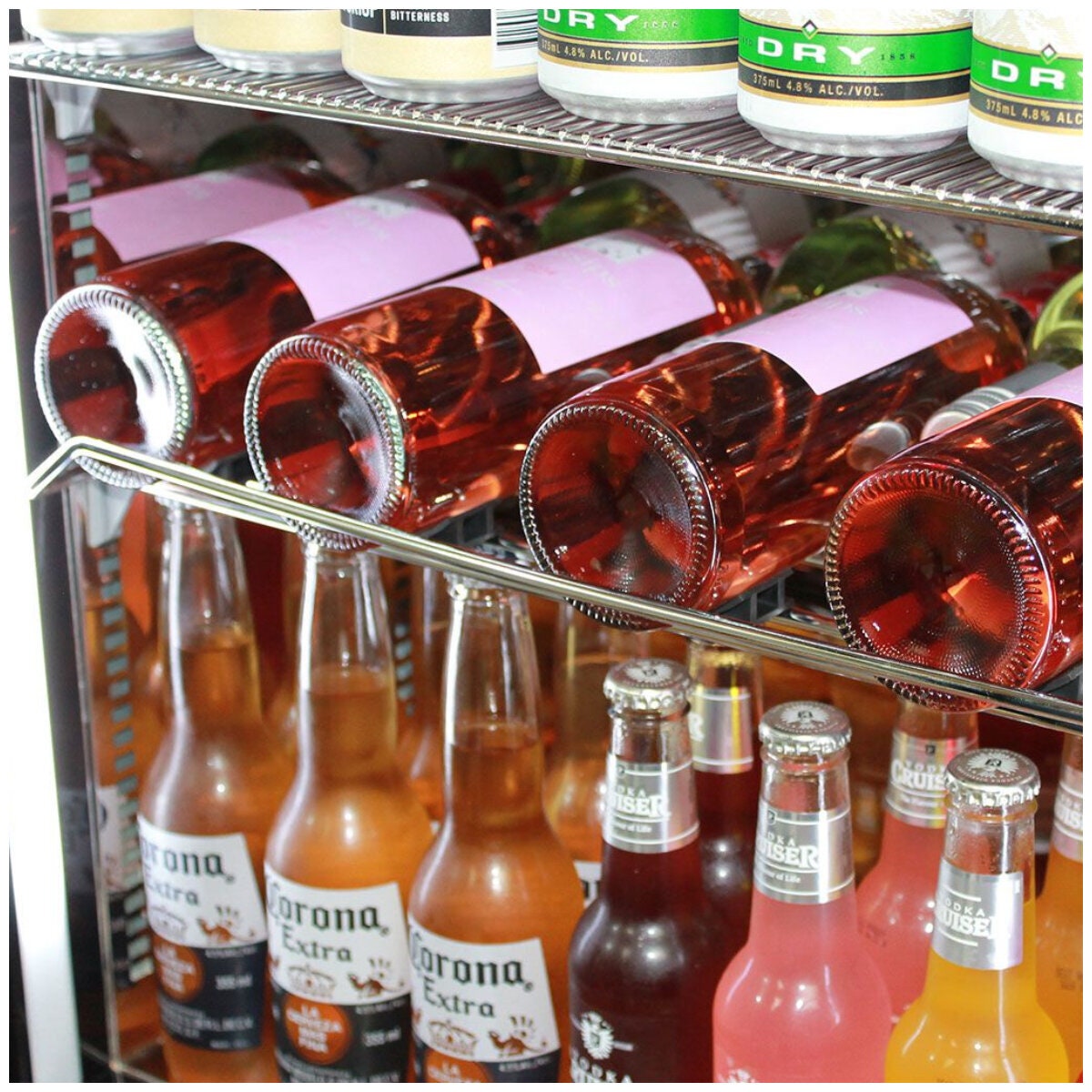 Schmick 164L Bar Fridge - Stainless Steel, Heated Glass Door, Left Hinged, Lockable - SK146L-HD
