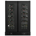 Artusi 36 bottle dual zone wine fridge - matte black, side by side doors, touch controls - AWC36BV