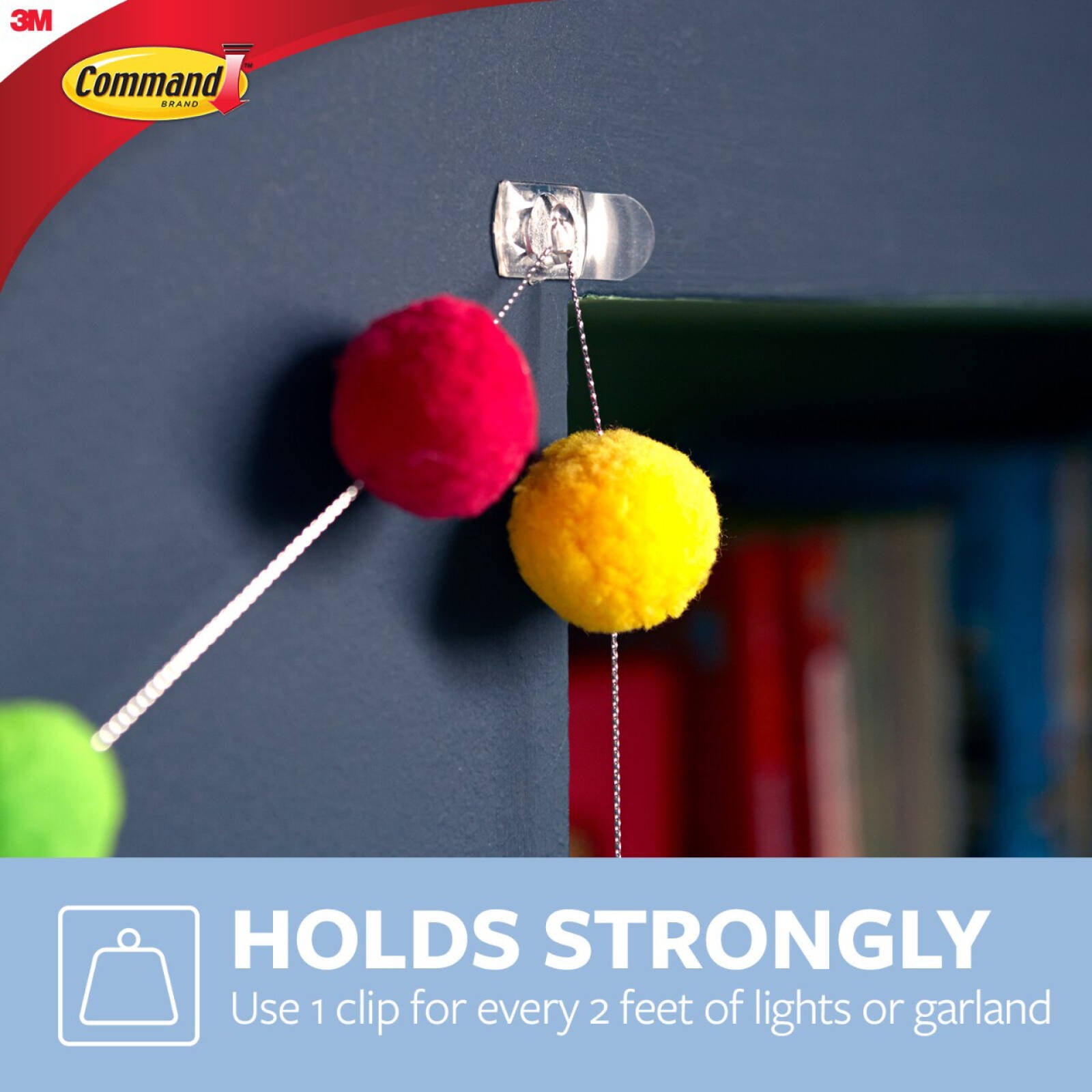 Command Clear Decorating Clip Mega Pack 100 Pack - Damage-Free Light Clips