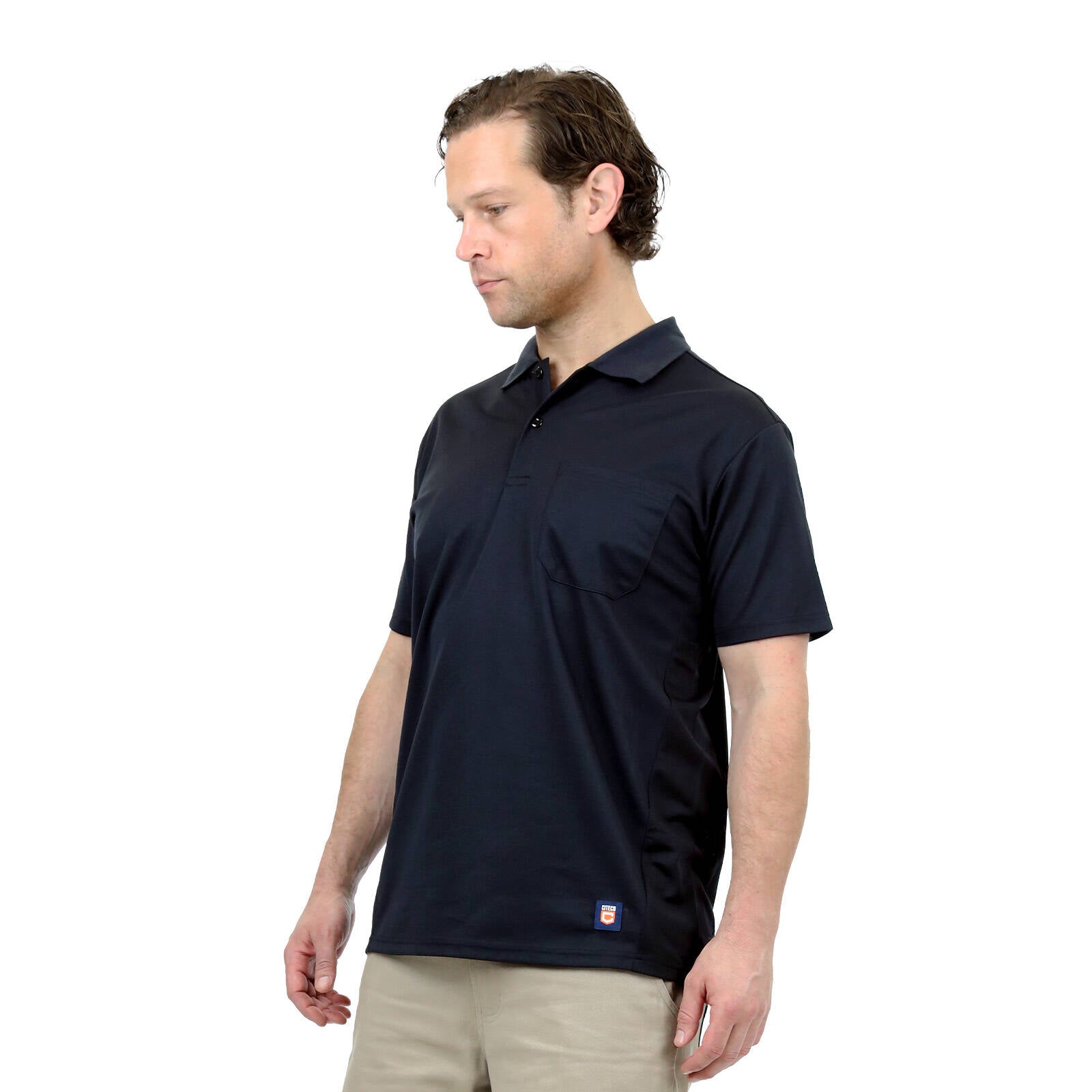 Citeco Black Dry Fit Short Sleeve Polo - Lightweight Polyester, Men's Large