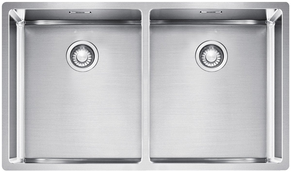 Franke Bolero double bowl sink 2 x 29L - 18/10 stainless steel, top, under or flush mount - BOX220-36