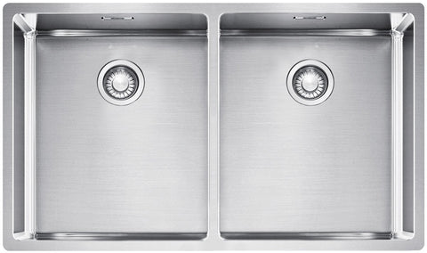 Franke Bolero double bowl sink 2 x 29L - 18/10 stainless steel, top, under or flush mount - BOX220-36