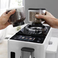 DeLonghi Rivelia fully automatic coffee machine - arctic white, 22 recipes, cool carafe - EXAM44057W