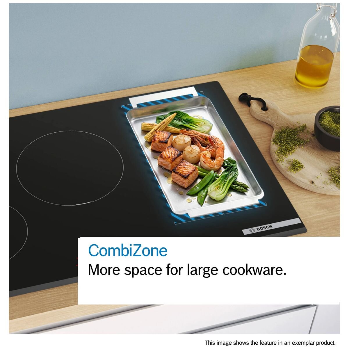 Bosch 80cm Series 6 Induction Cooktop with Downdraft Ventilation - Black Glass, Home Connect - PVQ811H26E