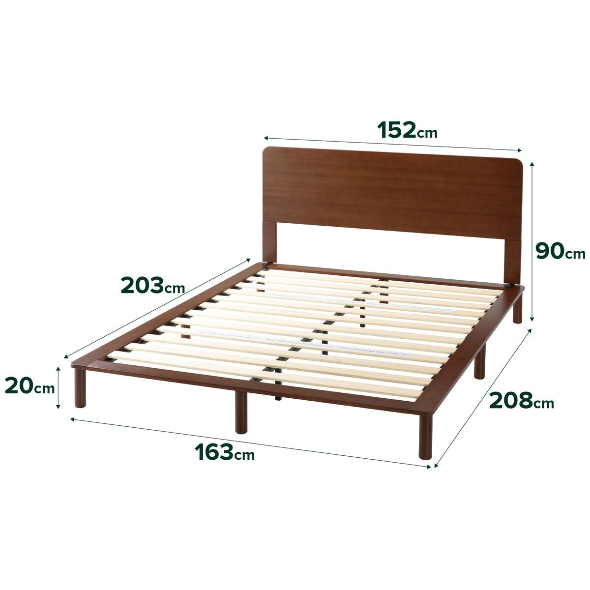 Zinus Arden queen bamboo bed frame - coffee bean finish, wooden slat support - AU-FPWHC1ZC-08Q
