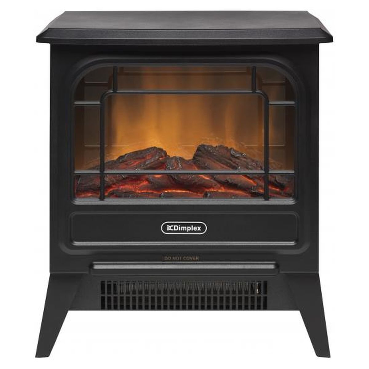 Dimplex 1.2kW Microstove electric fire heater - black cast effect finish, Optiflame LED - MCFSTV12-AU