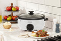 Morphy Richards 6.5L Slow Cooker - Sear and Stew Pot, Toughened Glass Lid, Low to High Heat, White - MRSC65WT