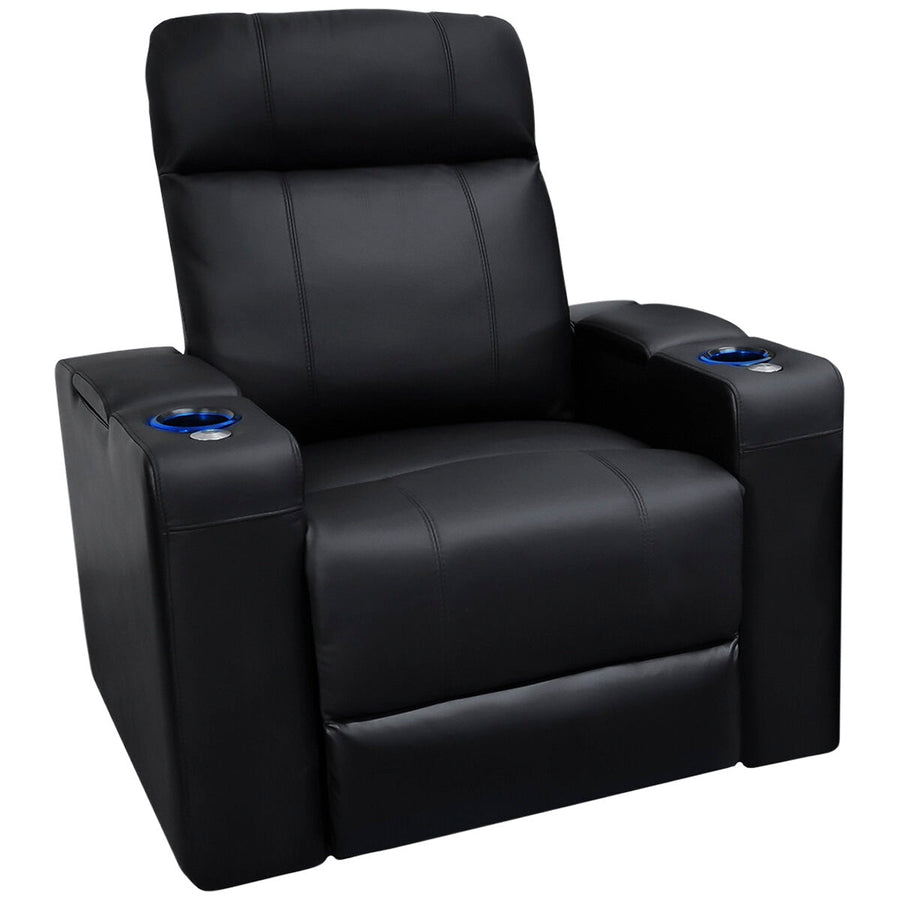 Valencia Piacenza Home Theatre Single Recliner Black - SuperSaverAU - view 1