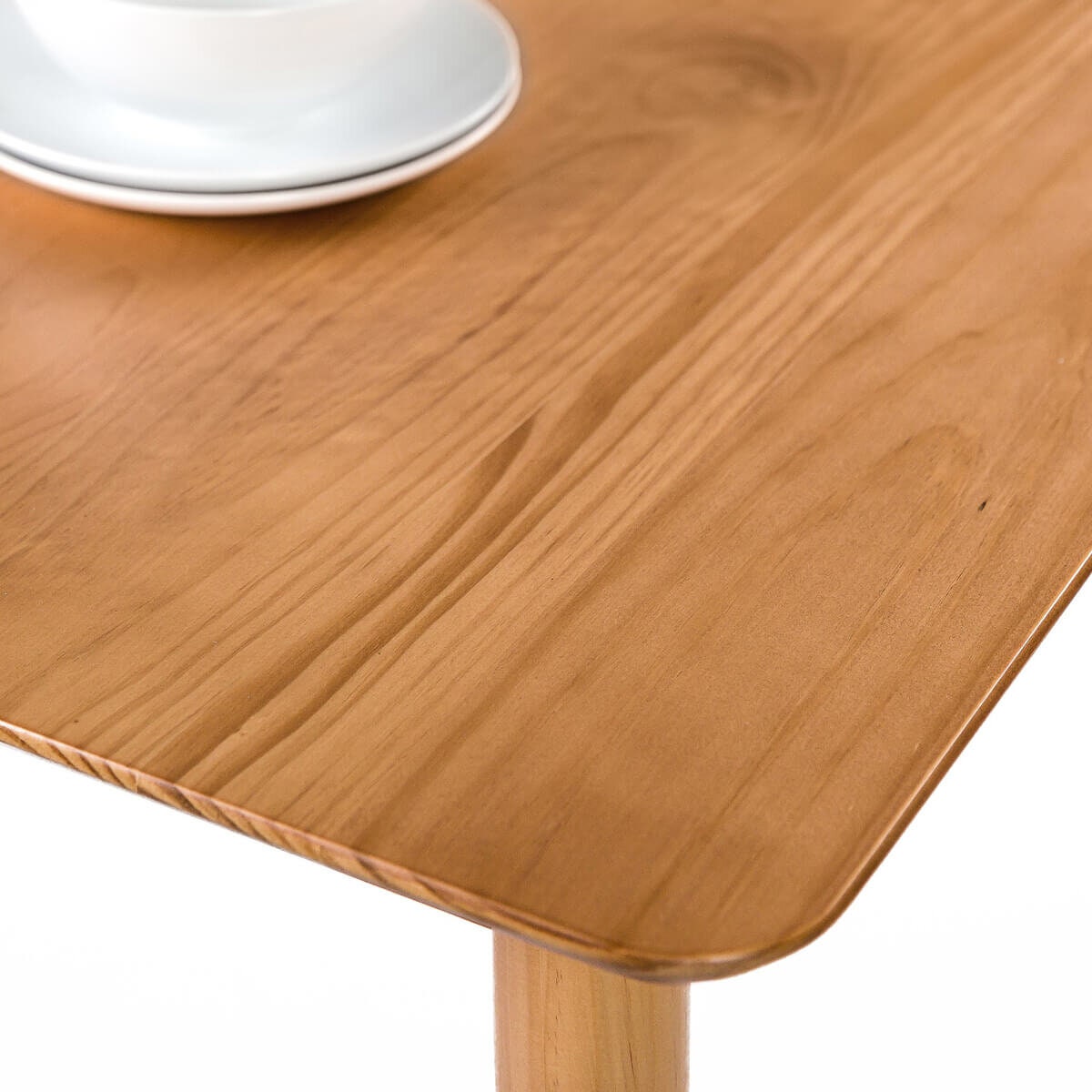Zinus Jen Mid Century Modern Wood Dining Table - 4 Person Seating, Natural Coastal Wood - AU-DT-MC47