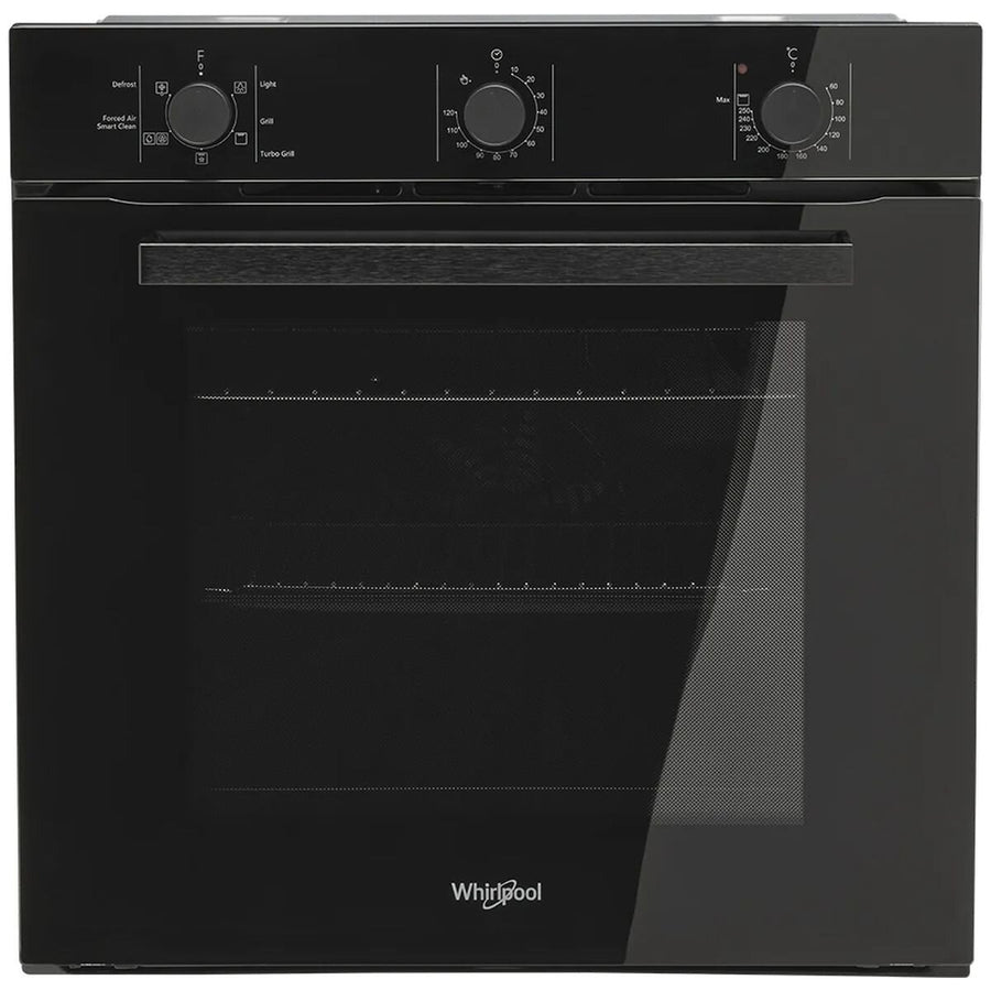 Whirlpool 60cm multi-function oven - 67L net, forced air cooking, SmartClean, black glass - W3OMK35HR0BA