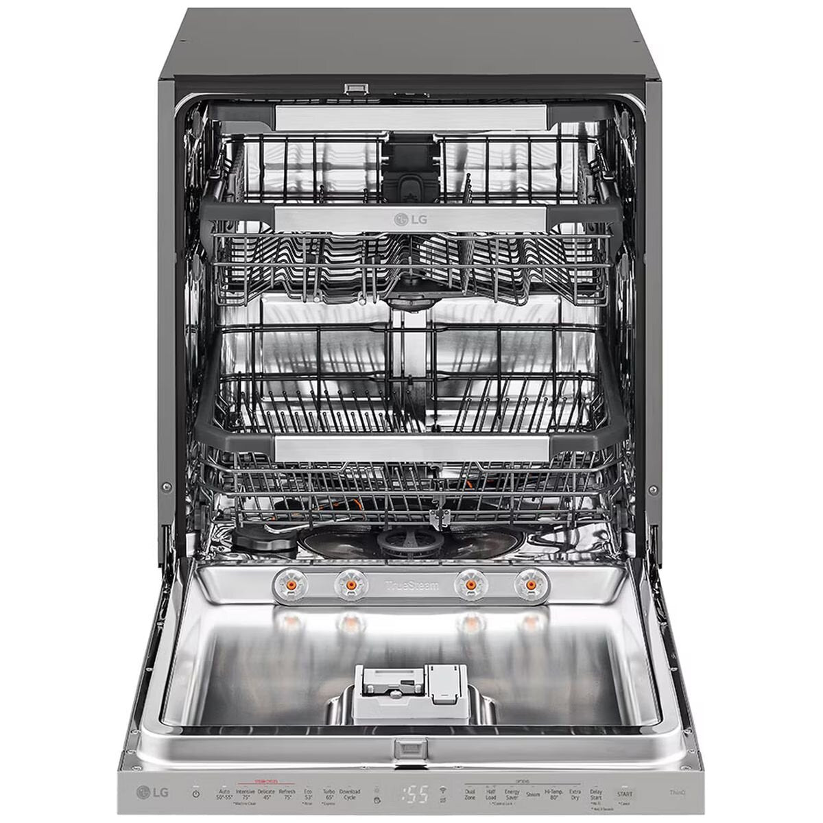 LG 60cm Built Under Dishwasher - 15 Place Settings, Platinum Steel, QuadWash, TrueSteam - XD3A25UPS
