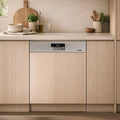 Omega 60cm Semi Integrated Dishwasher - 15 Place Settings - 7 Programs - Stainless Steel - ODWIS6015X