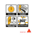Sika 500ml Boom Expanding Foam Filler, Paintable, Sandable, Light Yellow