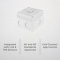DETA Grid Smart Outdoor Lux and Motion Sensor - IP44 Weatherproof - White - 85mm x 85mm x 70mm - SuperSaverAU - view 3