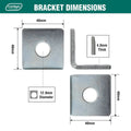 Carinya Reinforcing Angle Bracket - 40mm - Zinc Plated - Corrosion Resistant - SuperSaverAU - view 4