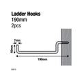 Everhang Ladder Storage Hooks - 190mm x 42mm - Steel PVC Coated - 2 Pack - SuperSaverAU - view 2