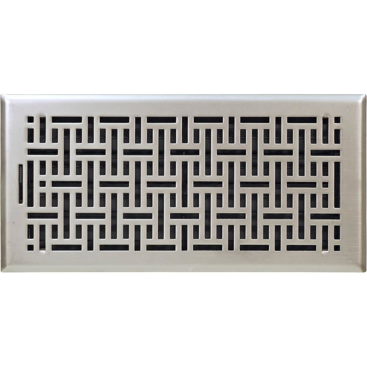 Accord Satin Nickel Wicker Floor Register 15 x 35cm Metal Adjustable - SuperSaverAU - view 1