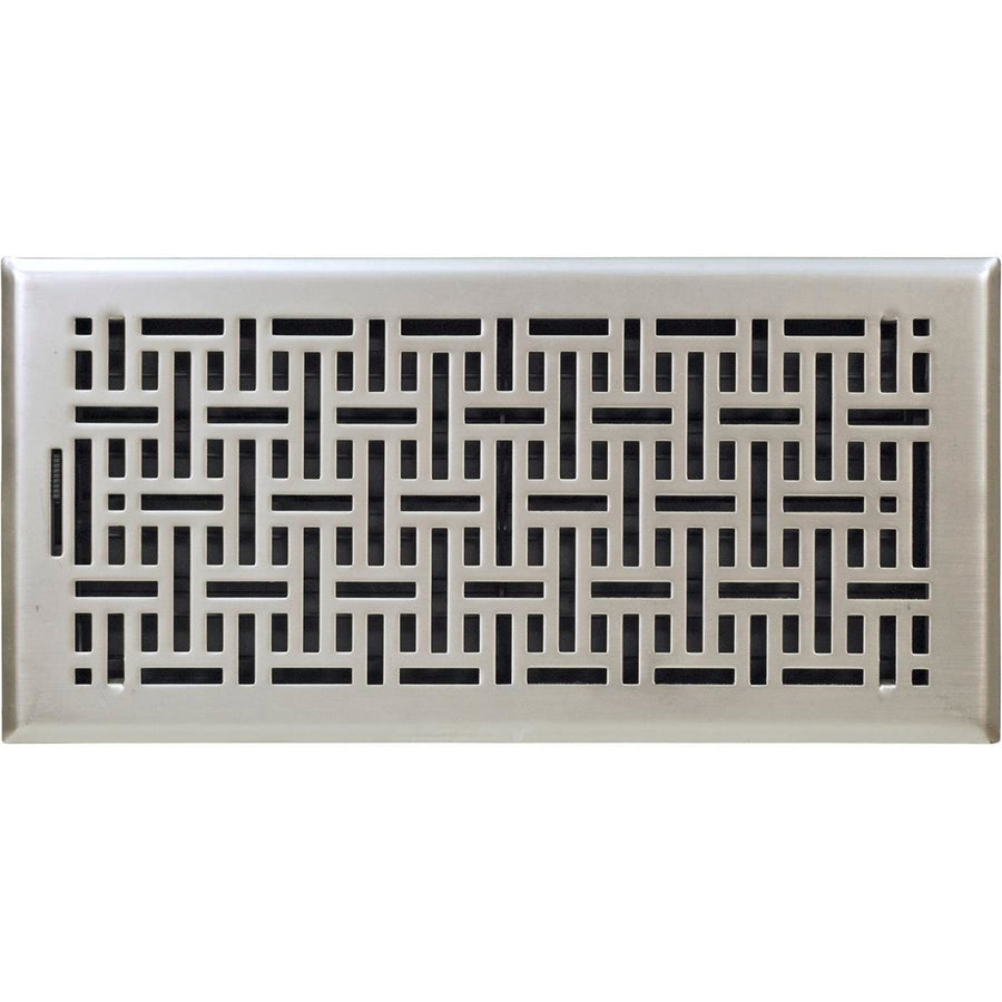 Accord Satin Nickel Wicker Floor Register 15 x 35cm Metal Adjustable - SuperSaverAU - view 1