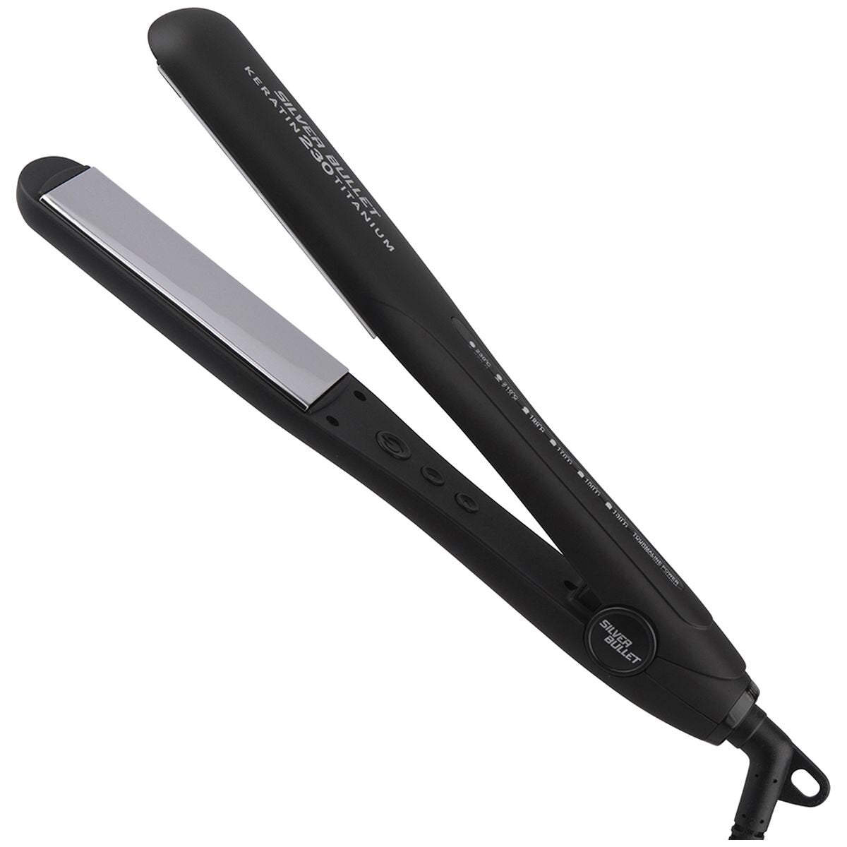 Silver Bullet Keratin 230 hair straightener - 38mm wide titanium plates, adjustable heat - 900461