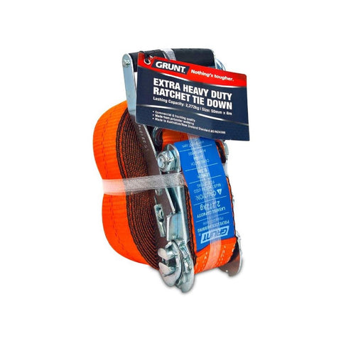 Grunt Ratchet Tie Down - 50mm x 8m - Polyester - Heavy Duty - SuperSaverAU - view 1